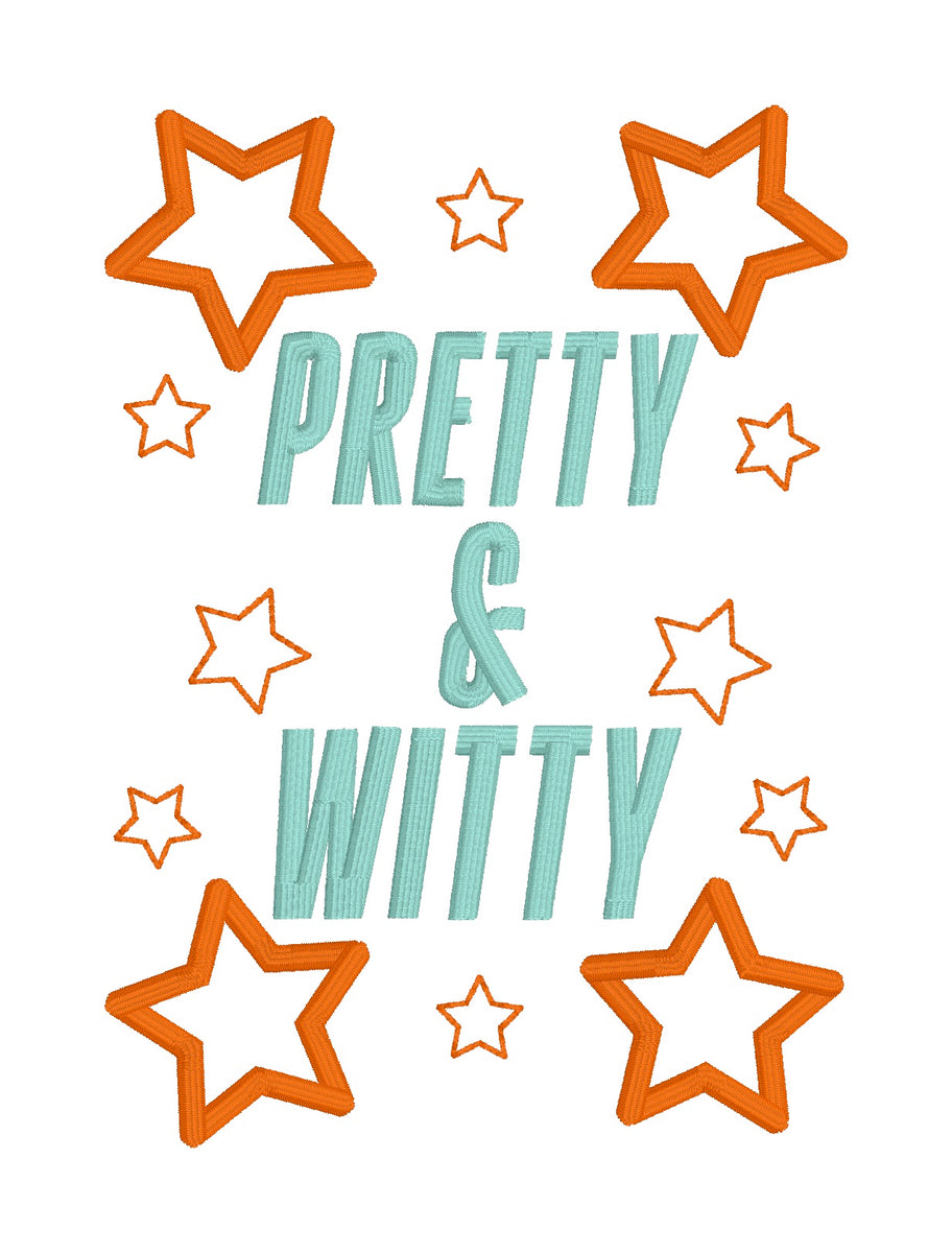 Pretty & Witty appliqué machine embroidery design (4 sizes included) D ...