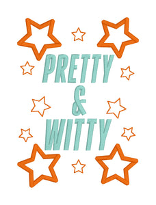 Pretty & Witty appliqué machine embroidery design (4 sizes included) DIGITAL DOWNLOAD