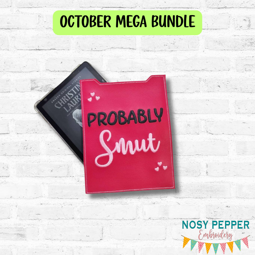 Probably Smut reader sleeve (3 sizes included) machine embroidery design DIGITAL DOWNLOAD