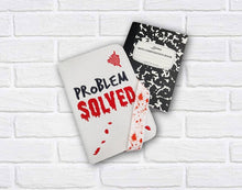Load image into Gallery viewer, Problem Solved notebook cover (2 sizes available) machine embroidery design DIGITAL DOWNLOAD
