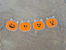 Load image into Gallery viewer, Pumpkin Applique Bunting (4 designs included) machine embroidery design DIGITAL DOWNLOAD
