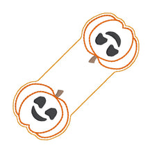 Load image into Gallery viewer, Pumpkin magnetic bookmark machine embroidery design DIGITAL DOWNLOAD