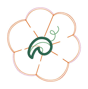 Pumpkin applique envelope style ITH Mug rug machine embroidery design (5 sizes included) DIGITAL DOWNLOAD