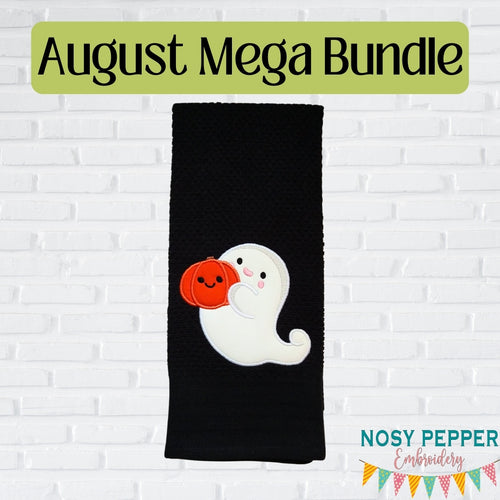 Pumpkin Ghost applique machine embroidery design (5 sizes included) DIGITAL DOWNLOAD