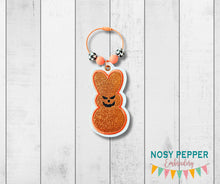 Load image into Gallery viewer, Pumpkin Peep applique bookmark/ornament/bag tag machine embroidery design DIGITAL DOWNLOAD