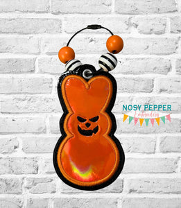 Pumpkin Peep applique bookmark/ornament/bag tag machine embroidery design DIGITAL DOWNLOAD