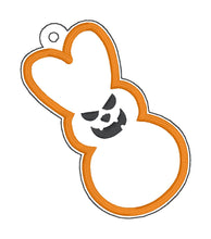 Load image into Gallery viewer, Pumpkin Peep applique bookmark/ornament/bag tag machine embroidery design DIGITAL DOWNLOAD