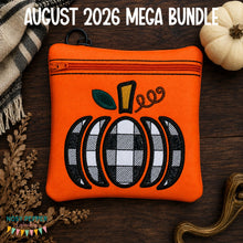 Load image into Gallery viewer, Plaid Pumpkin applique ITH Bag (4 sizes available) machine embroidery design DIGITAL DOWNLOAD