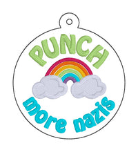 Load image into Gallery viewer, Punch Nazis bag tag machine embroidery design DIGITAL DOWNLOAD