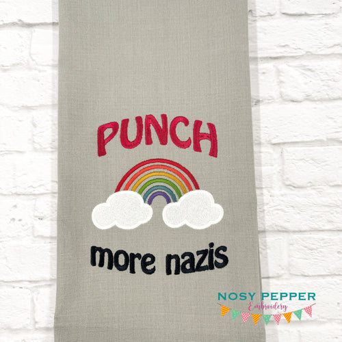 Punch More Nazis machine embroidery design (5 sizes included) DIGITAL DOWNLOAD