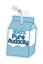 Load image into Gallery viewer, Pure Audacity bag tag machine embroidery design DIGITAL DOWNLOAD
