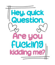 Load image into Gallery viewer, Quick Question machine embroidery design (4 sizes included) DIGITAL DOWNLOAD