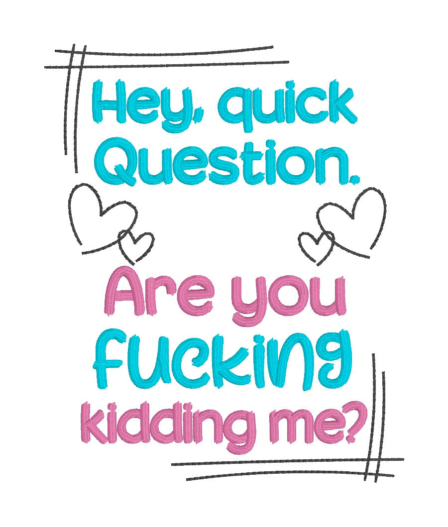 Quick Question machine embroidery design (4 sizes included) DIGITAL DO ...