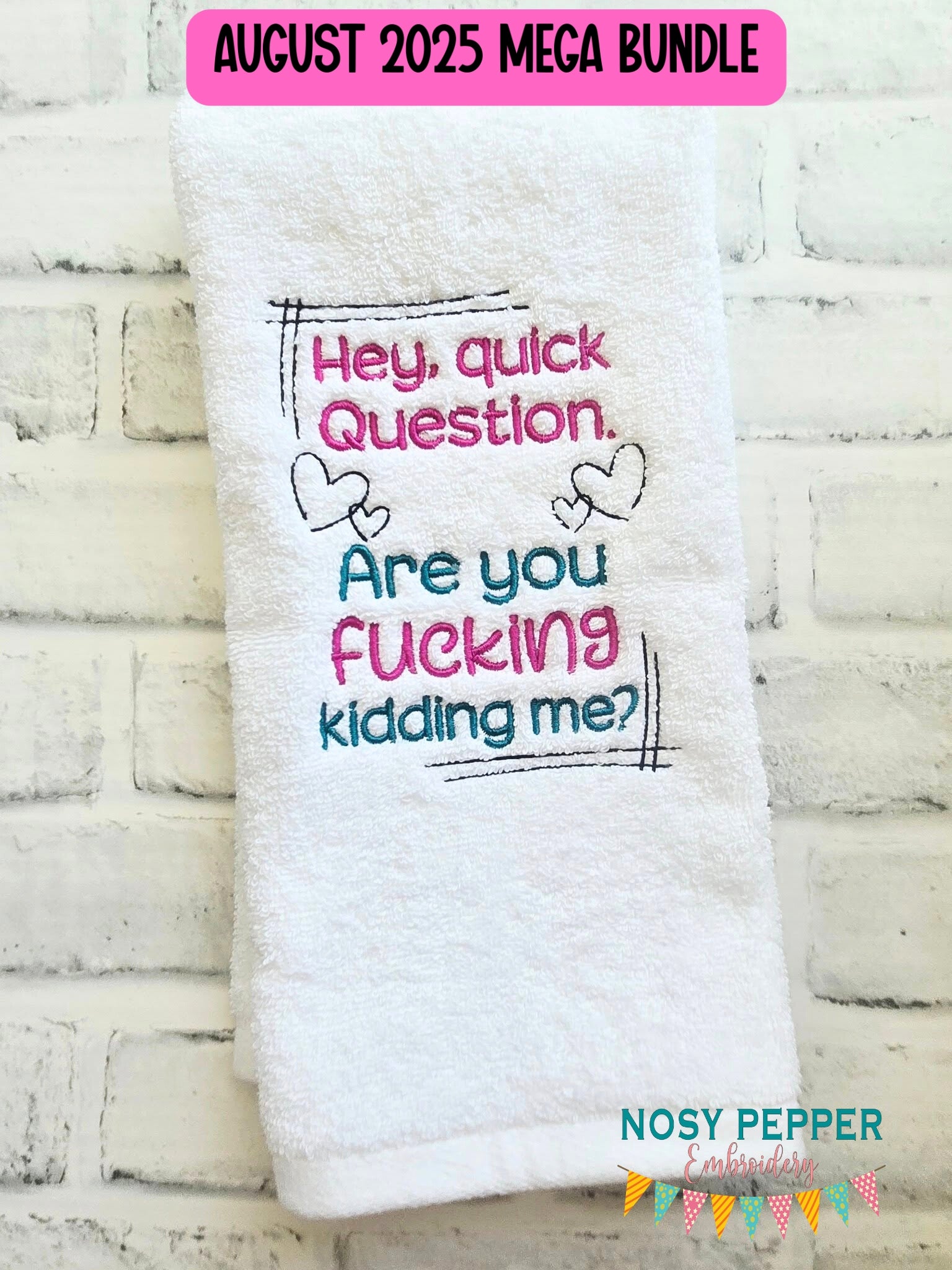 Quick Question machine embroidery design (4 sizes included) DIGITAL DO ...