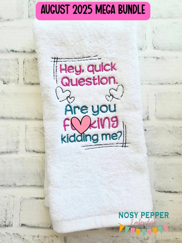 Quick Question machine embroidery design (4 sizes included) DIGITAL DOWNLOAD