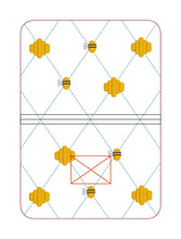 Load image into Gallery viewer, Quilted Bee notebook cover 2 sizes available machine embroidery design DIGITAL DOWNLOAD