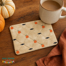 Load image into Gallery viewer, Pumpkin Quilted mug rug machine embroidery design (4 sizes, envelope and turned styles included) DIGITAL DOWNLOAD