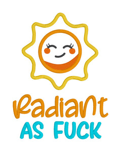 Radiant AF applique machine embroidery design FEB 24 Mature Mystery Bundle (4 sizes included) DIGITAL DOWNLOAD