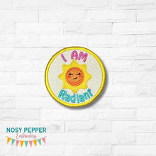 Load image into Gallery viewer, Radient patch (2 sizes included) machine embroidery design DIGITAL DOWNLOAD