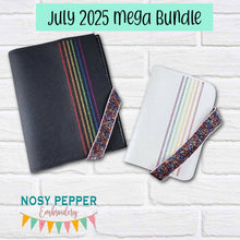Load image into Gallery viewer, Rainbow Chain notebook cover (2 sizes available) machine embroidery design DIGITAL DOWNLOAD