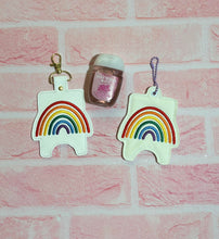 Load image into Gallery viewer, Rainbow Sanitizer Case (2 sizes available) machine embroidery design DIGITAL DOWNLOAD