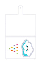 Load image into Gallery viewer, Rainbow Shower applique top load notebook cover machine embroidery design DIGITAL DOWNLOAD