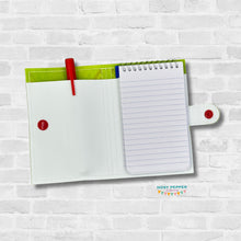 Load image into Gallery viewer, Rainbow Weave top load notebook cover machine embroidery design DIGITAL DOWNLOAD