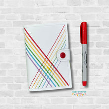 Load image into Gallery viewer, Rainbow Weave top load notebook cover machine embroidery design DIGITAL DOWNLOAD