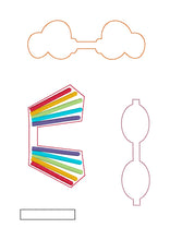 Load image into Gallery viewer, Rainbow Cloud ITH Bow (2 sizes included) machine embroidery design DIGITAL DOWNLOAD