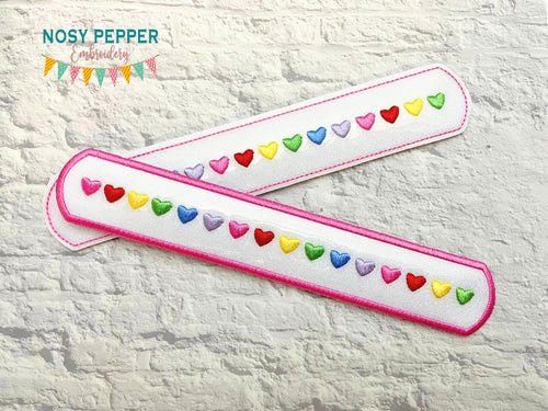 Rainbow Heart Slap Bracelet (single and multi files, and applique and vinyl styles included) DIGITAL DOWNLOAD