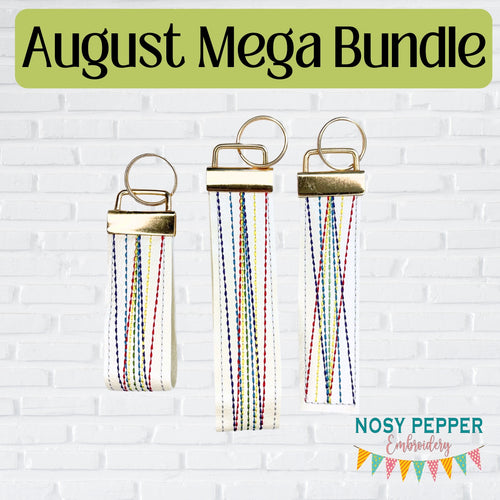 Rainbow Prism fob set machine embroidery file (3 sizes, single and multi files included) Aug Patreon Bundle '24 DIGITAL DOWNLOAD