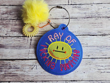 Load image into Gallery viewer, Ray Of bag tag machine embroidery design DIGITAL DOWNLOAD