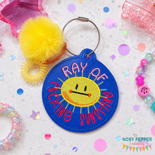 Load image into Gallery viewer, Ray Of bag tag machine embroidery design DIGITAL DOWNLOAD
