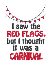 Load image into Gallery viewer, Red Flags machine embroidery design (4 sizes included) DIGITAL DOWNLOAD