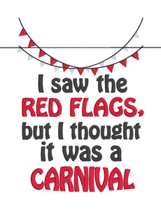 Red Flags machine embroidery design (4 sizes included) DIGITAL DOWNLOAD