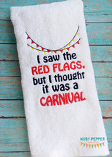 Load image into Gallery viewer, Red Flags machine embroidery design (4 sizes included) DIGITAL DOWNLOAD