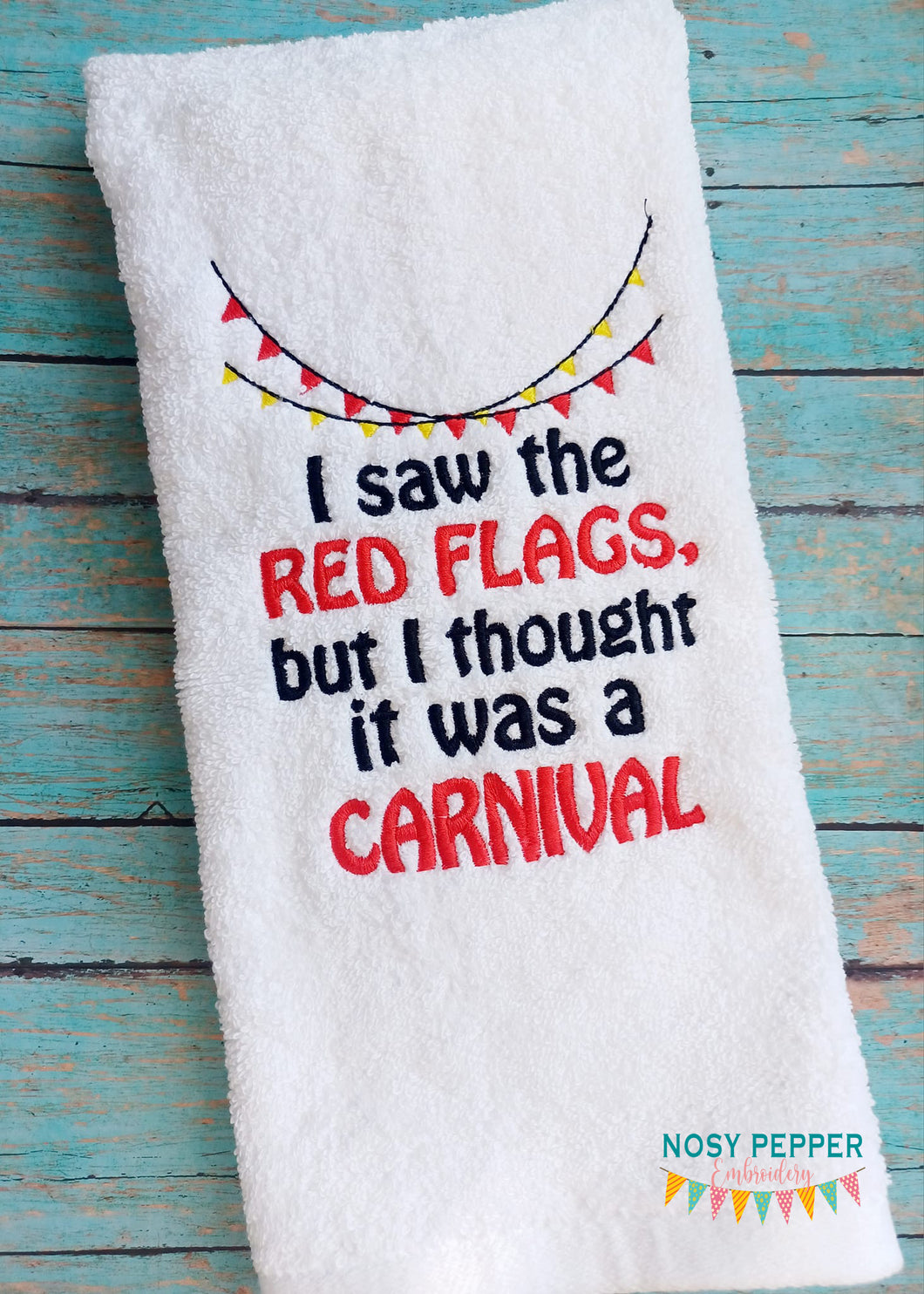 Red Flags machine embroidery design (4 sizes included) DIGITAL DOWNLOAD