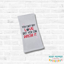 Load image into Gallery viewer, You Can&#39;t Buy Love machine embroidery design (5 sizes included) DIGITAL DOWNLOAD