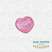Load image into Gallery viewer, Resist Care patch (2 sizes included) machine embroidery design DIGITAL DOWNLOAD