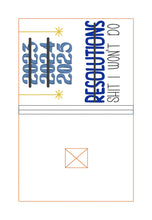 Load image into Gallery viewer, Resolutions notebook cover 2 sizes available machine embroidery design DIGITAL DOWNLOAD