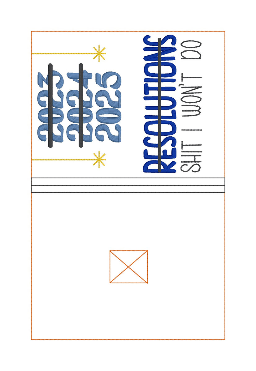 Resolutions notebook cover 2 sizes available machine embroidery design ...