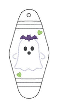 Load image into Gallery viewer, Retro Ghost fob set (3 designs included) machine embroidery design DIGITAL DOWNLOAD