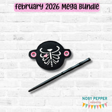 Load image into Gallery viewer, Ribcage Bun cover machine embroidery design DIGITAL DOWNLOAD