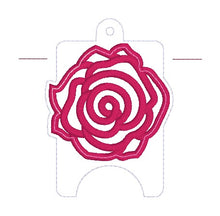 Load image into Gallery viewer, Rose Appliqué Shaker Sanitizer Case (2 sizes available) machine embroidery design DIGITAL DOWNLOAD