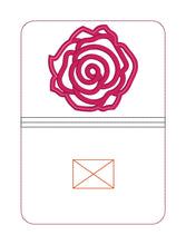 Load image into Gallery viewer, Rose applique shaker notebook cover (2 sizes available) 2026 Skill Builder Bundle machine embroidery design DIGITAL DOWNLOAD