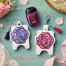 Load image into Gallery viewer, Rose Appliqué Shaker Sanitizer Case (2 sizes available) machine embroidery design DIGITAL DOWNLOAD