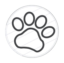 Load image into Gallery viewer, Round Paw Print envelope style mug rug machine embroidery design (5 sizes included) Fall 25 Skill Builder Bundle DIGITAL DOWNLOAD