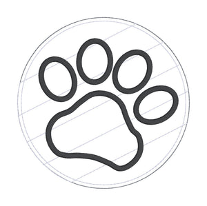Round Paw Print applique envelope style mug rug machine embroidery des ...
