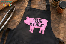 Load image into Gallery viewer, I Rub My Meat applique machine embroidery design (4 sizes included) DIGITAL DOWNLOAD