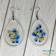 Load image into Gallery viewer, Teardrop shaker ITH earrings machine embroidery design DIGITAL DOWNLOAD